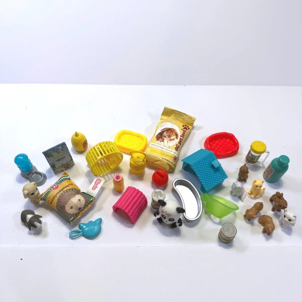 Mixed Miniature Pet Toy Lot My Life As Accessories Animals Food House 25+ Pc
